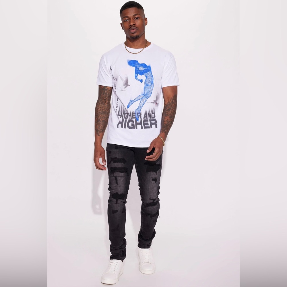 Its A Type Ripped Stacked Skinny Jeans - Black Wash